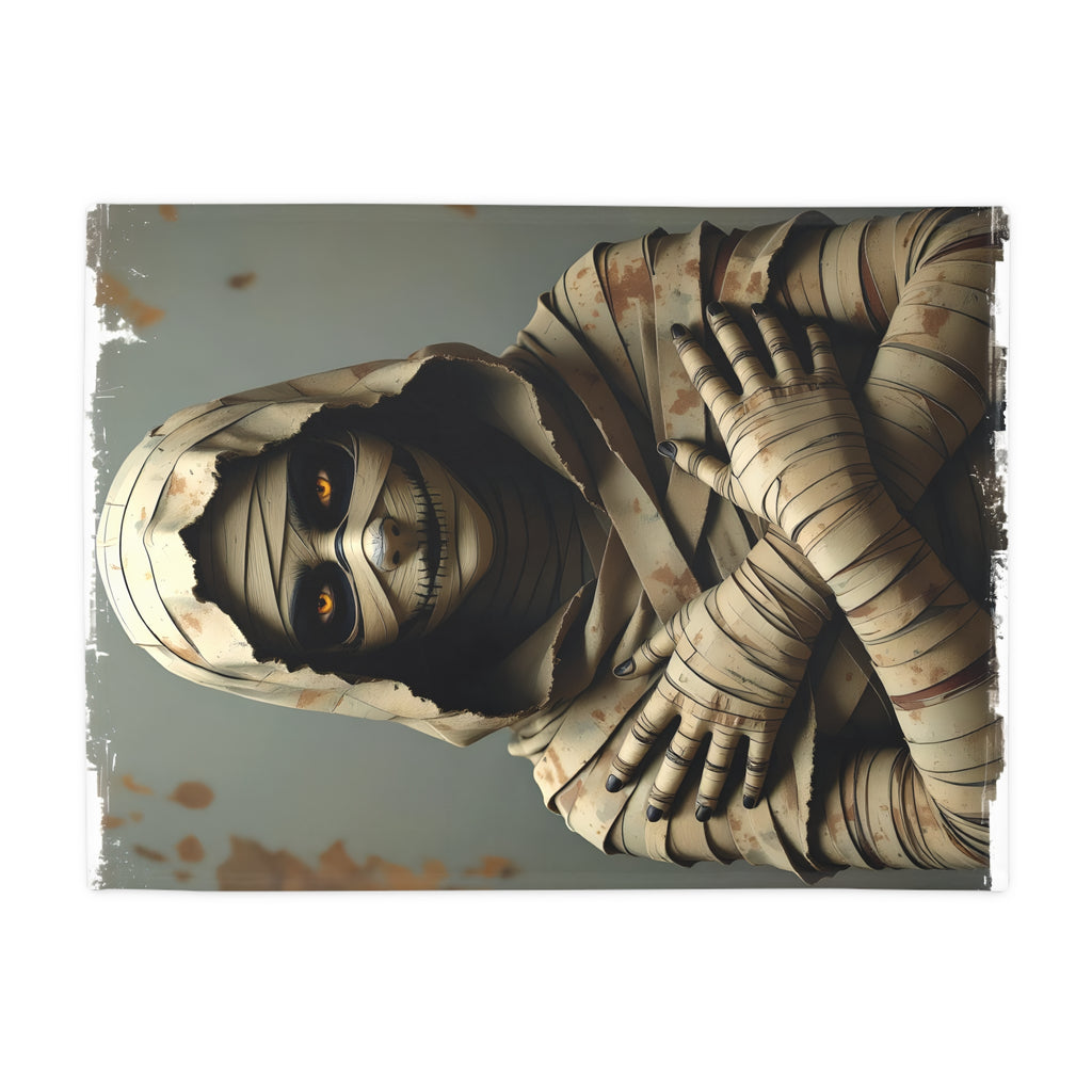 Mummy Graphic Plush Fleece Blanket | Cozy Throw, Unique Home Decor, Gift for Birthdays, Cuddly Comfort, Halloween decor