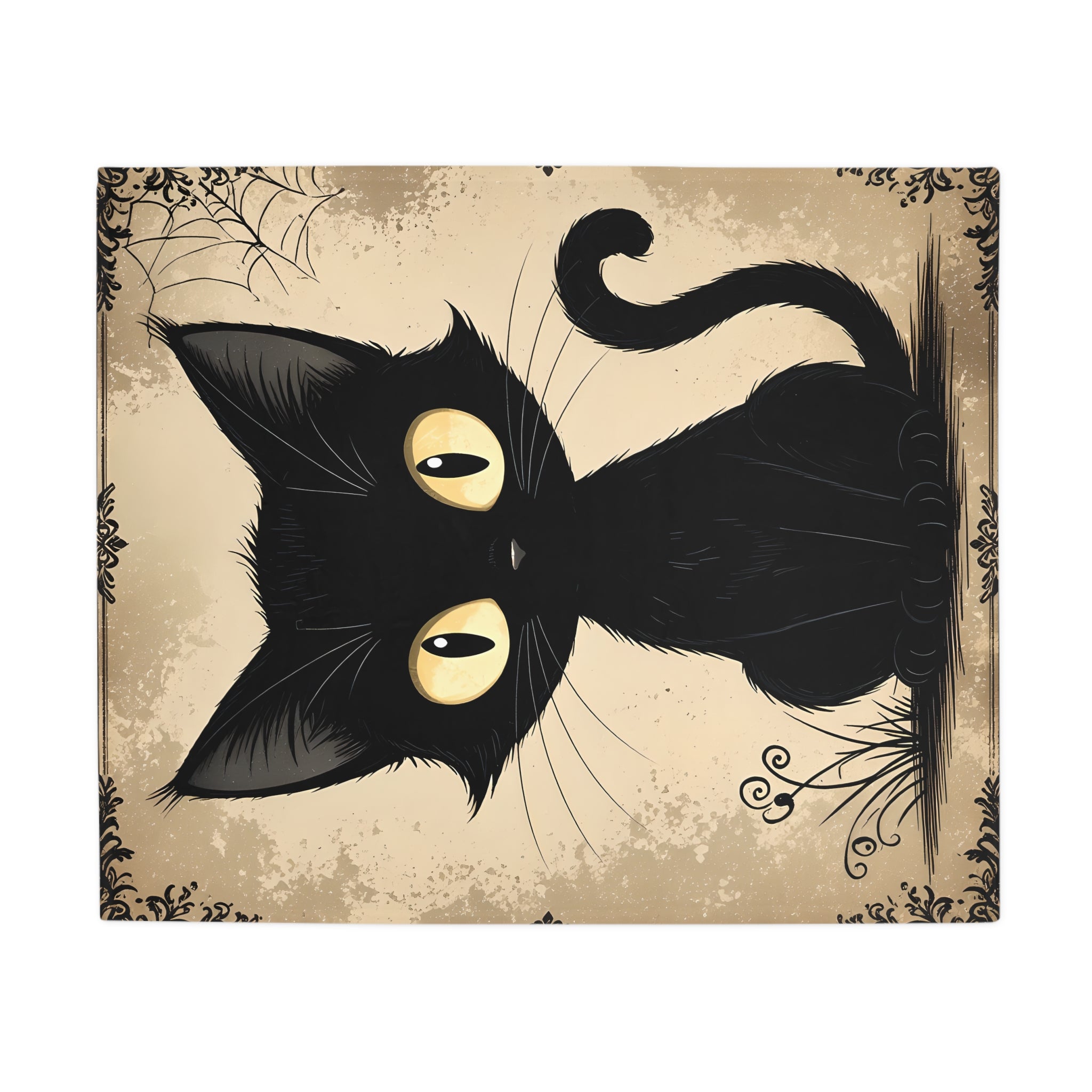 Black Cat Graphic Plush Fleece Blanket | Cozy Throw, Unique Home Decor, Gift for Birthdays, Cuddly Comfort, Halloween decor