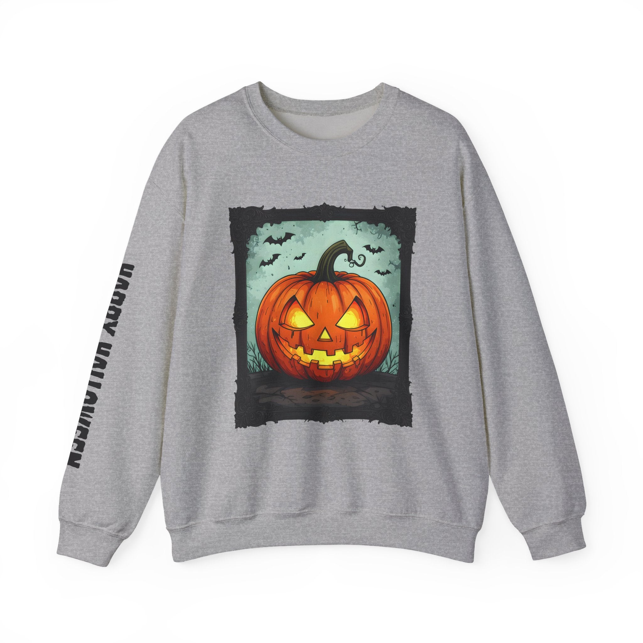 Halloween Pumpkin Crewneck Sweatshirt, Cozy Fall Apparel, Halloween Gift, Unisex Sweater, Spooky Season Wear, Pumpkin Decor