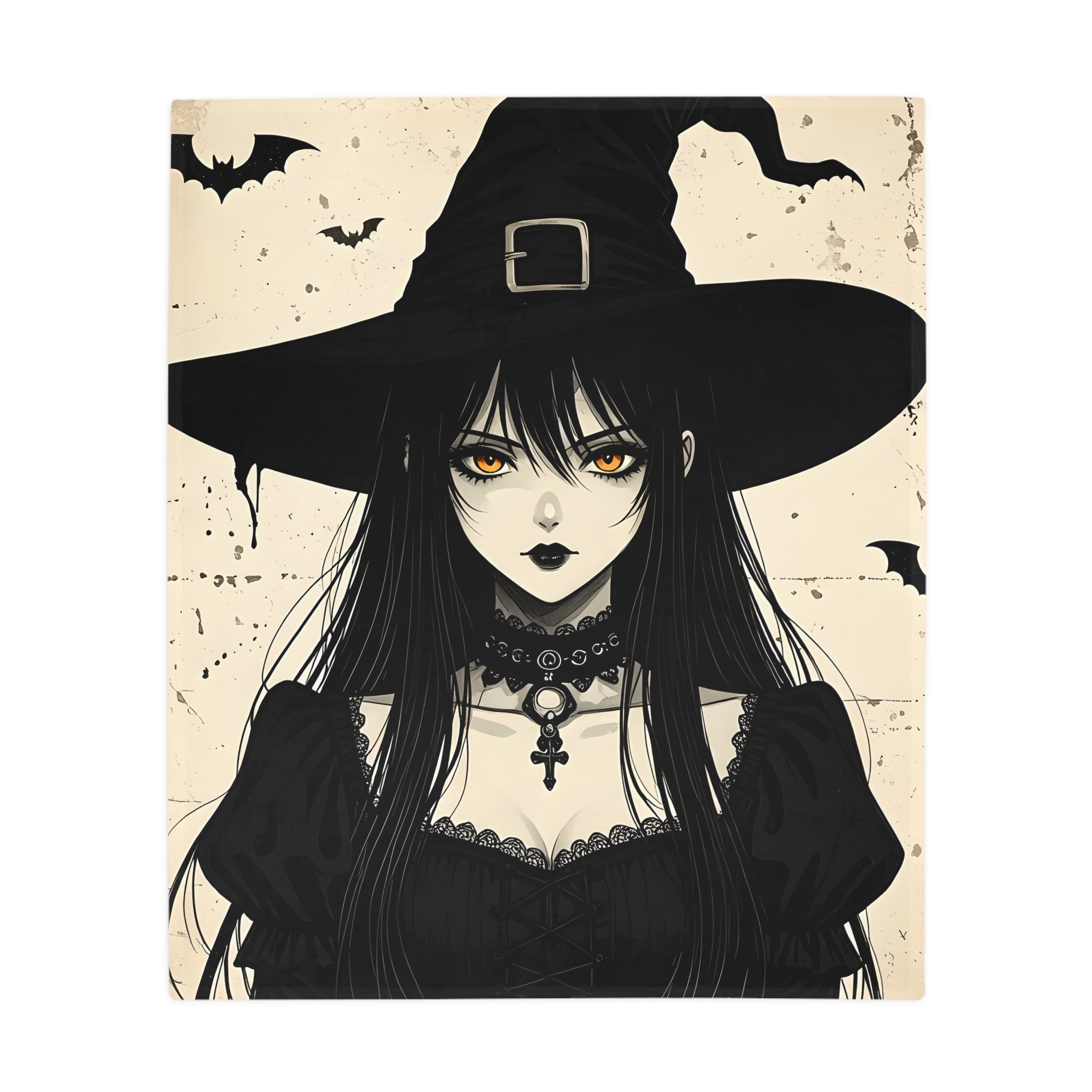 Witch Graphic Plush Fleece Blanket | Cozy Throw, Unique Home Decor, Gift for Birthdays, Cuddly Comfort, Halloween decor