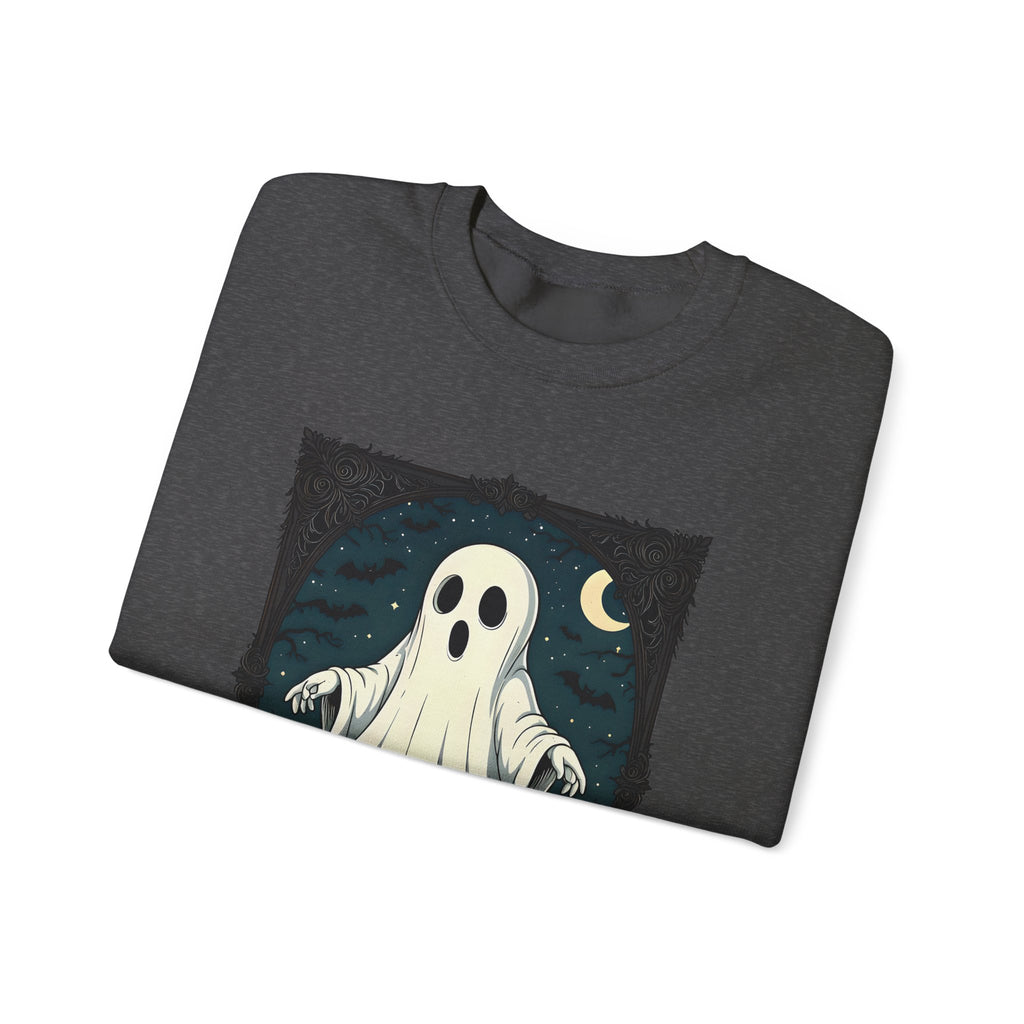 Spooky Ghost Crewneck Sweatshirt, Cozy Fall Apparel, Halloween Gift, Unisex Sweater, Spooky Season Wear, ghost