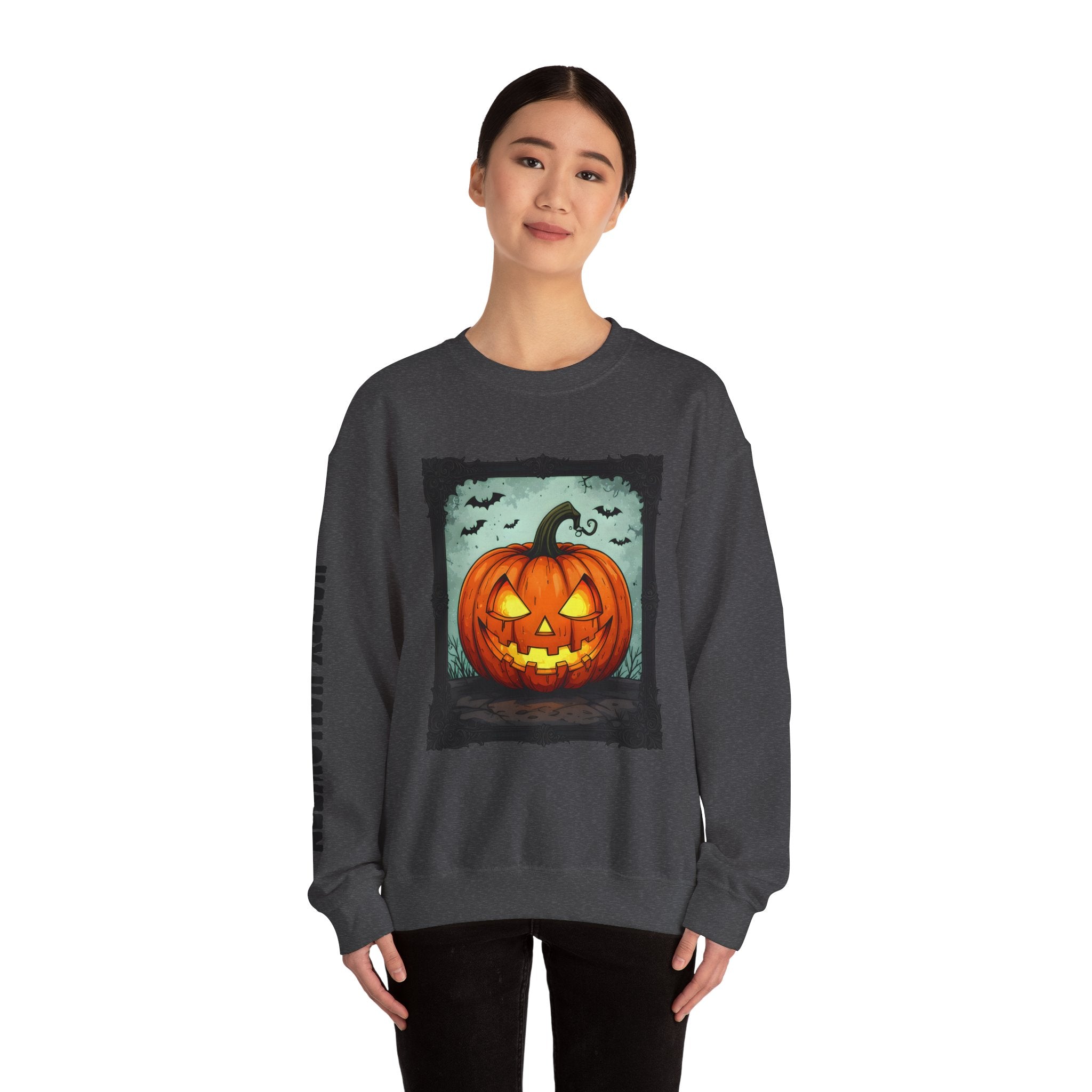 Halloween Pumpkin Crewneck Sweatshirt, Cozy Fall Apparel, Halloween Gift, Unisex Sweater, Spooky Season Wear, Pumpkin Decor