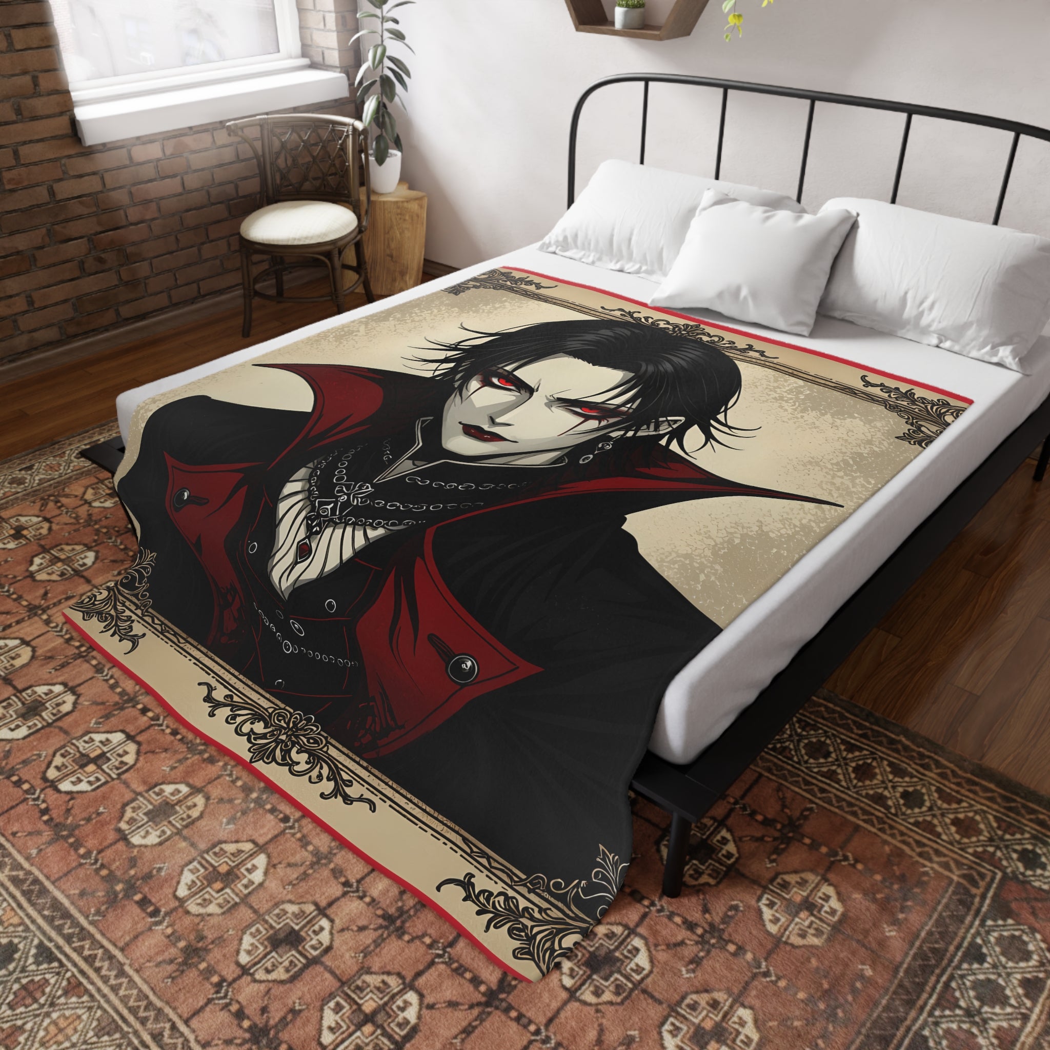 Vampire Graphic Plush Fleece Blanket | Cozy Throw, Unique Home Decor, Gift for Birthdays, Cuddly Comfort, Halloween decor