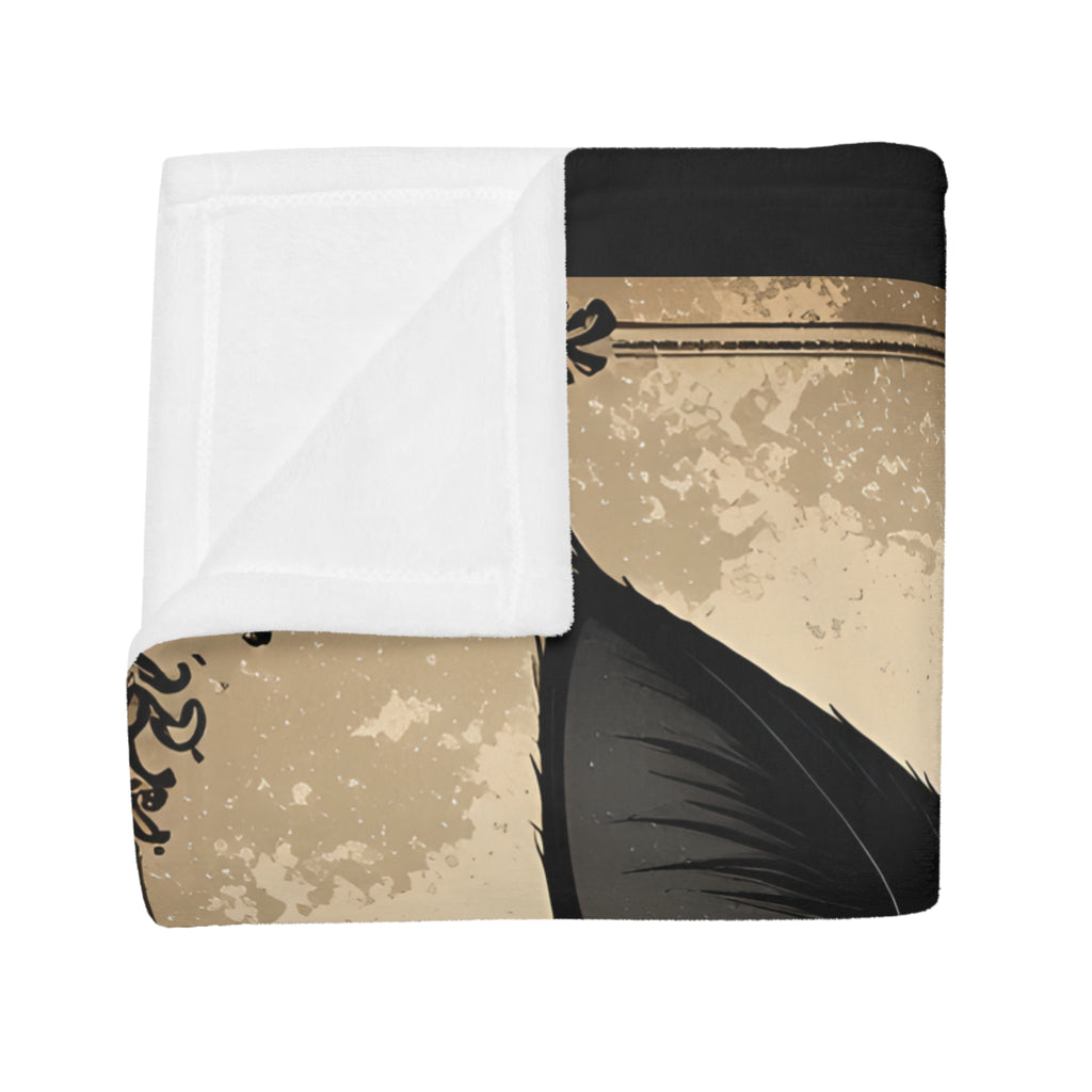 Black Cat Graphic Plush Fleece Blanket | Cozy Throw, Unique Home Decor, Gift for Birthdays, Cuddly Comfort, Halloween decor