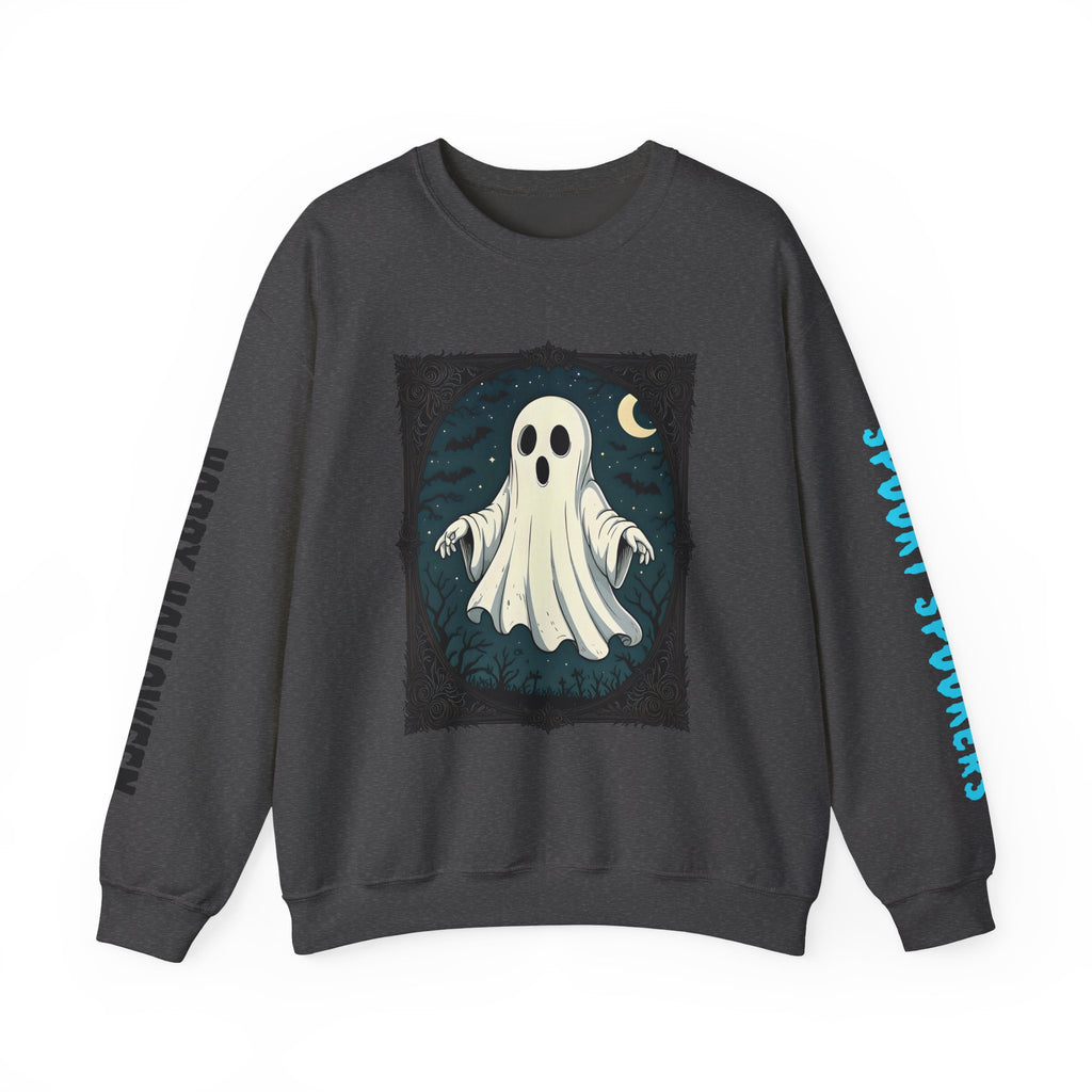 Spooky Ghost Crewneck Sweatshirt, Cozy Fall Apparel, Halloween Gift, Unisex Sweater, Spooky Season Wear, ghost