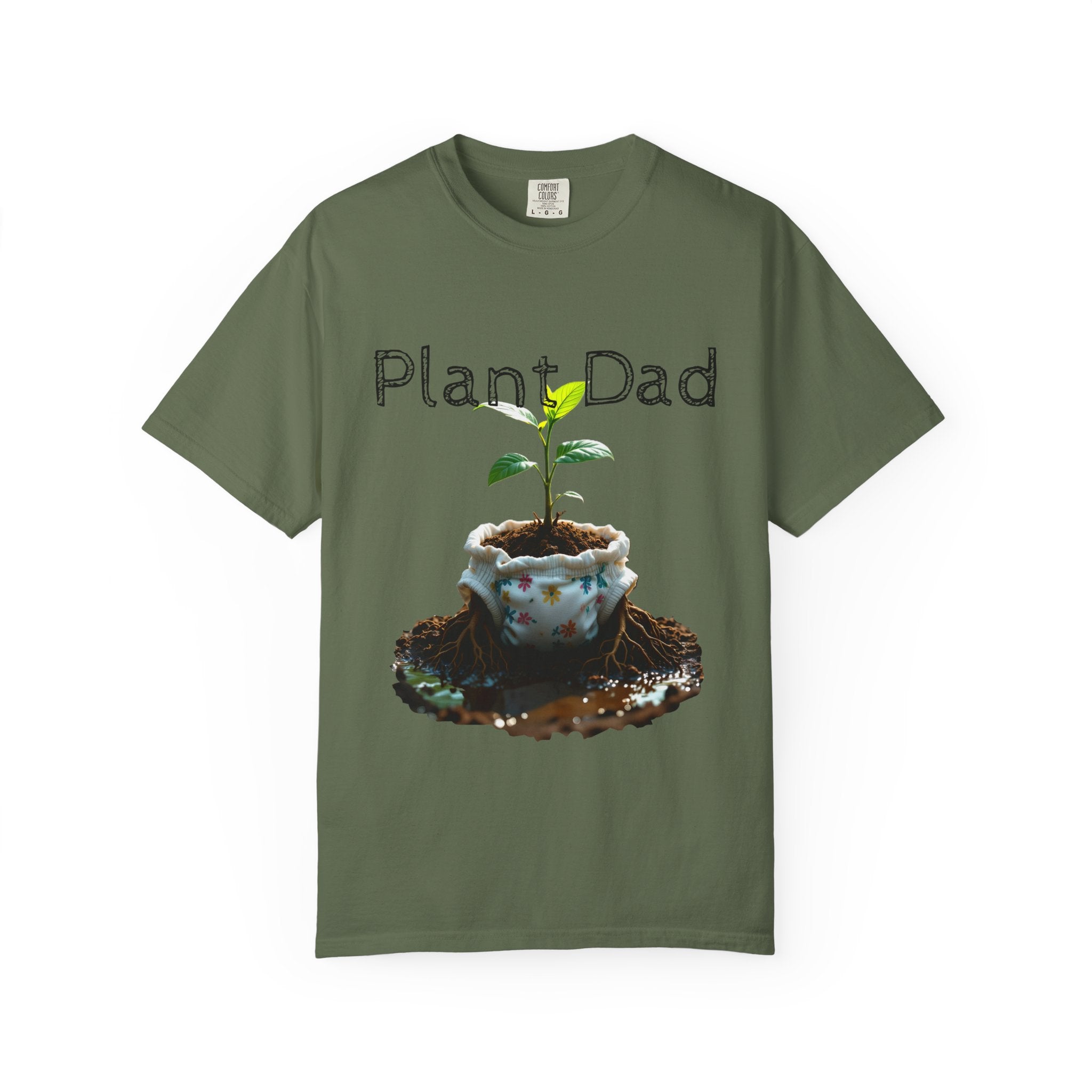 Plant Dad Garment-Dyed T-Shirt, Eco-Friendly Tee, Gift for Gardeners, Father's Day Shirt, Nature Lover Apparel, Plant Enthusiast Fashion