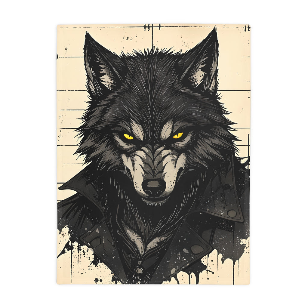Wolf Graphic Plush Fleece Blanket | Cozy Throw for Animal Lovers, Unique Home Decor, Gift for Birthdays, Cuddly Comfort