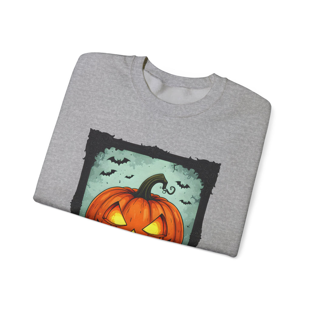 Halloween Pumpkin Crewneck Sweatshirt, Cozy Fall Apparel, Halloween Gift, Unisex Sweater, Spooky Season Wear, Pumpkin Decor