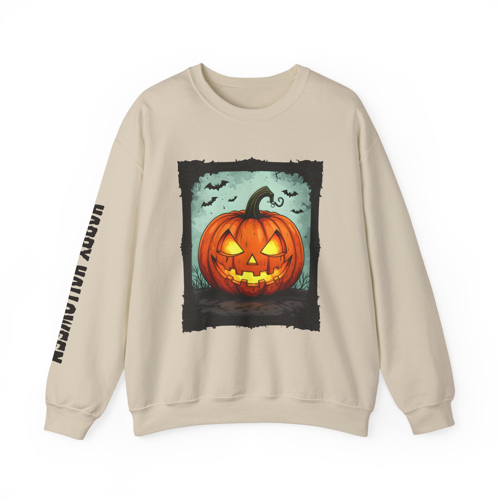 Halloween Pumpkin Crewneck Sweatshirt, Cozy Fall Apparel, Halloween Gift, Unisex Sweater, Spooky Season Wear, Pumpkin Decor