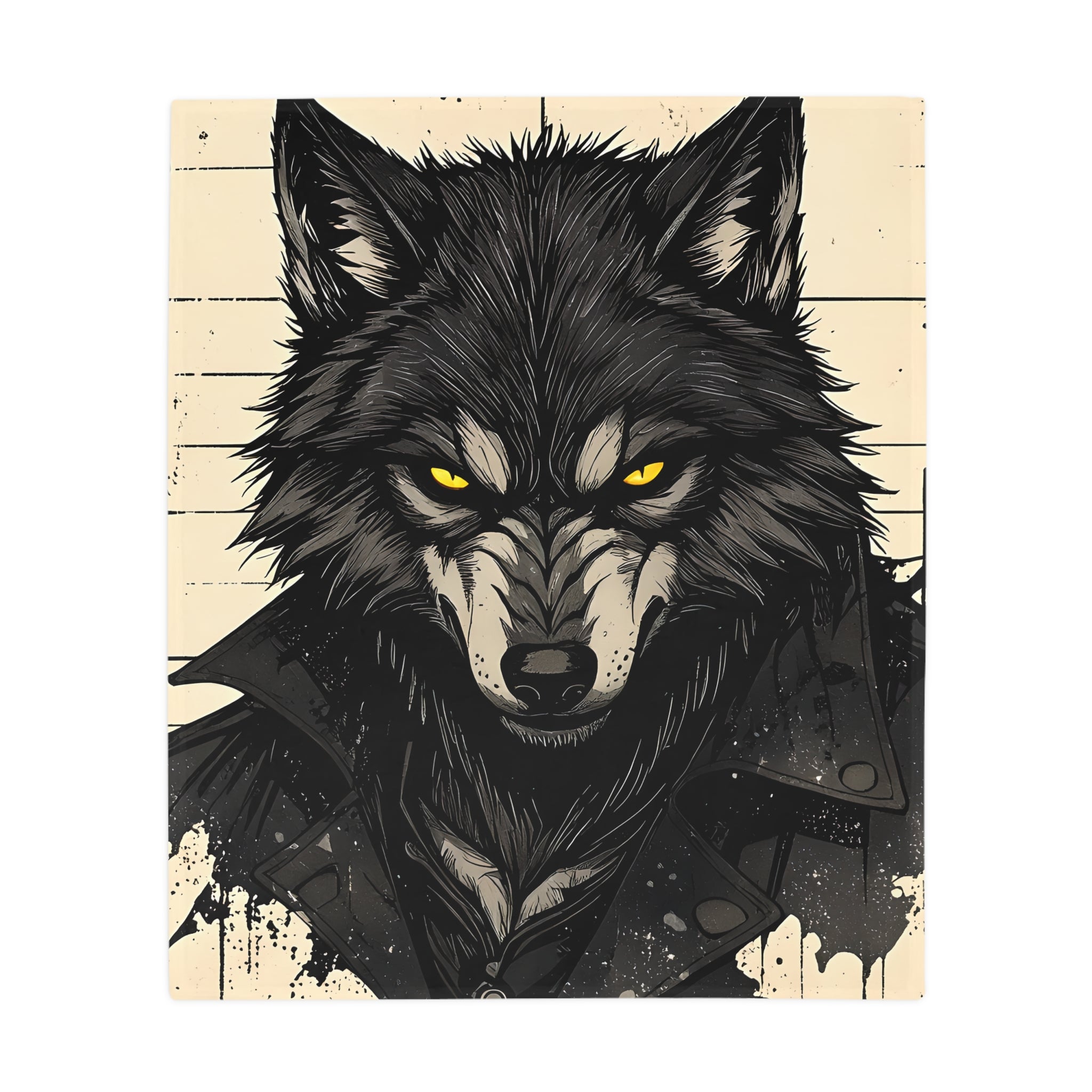 Wolf Graphic Plush Fleece Blanket | Cozy Throw for Animal Lovers, Unique Home Decor, Gift for Birthdays, Cuddly Comfort