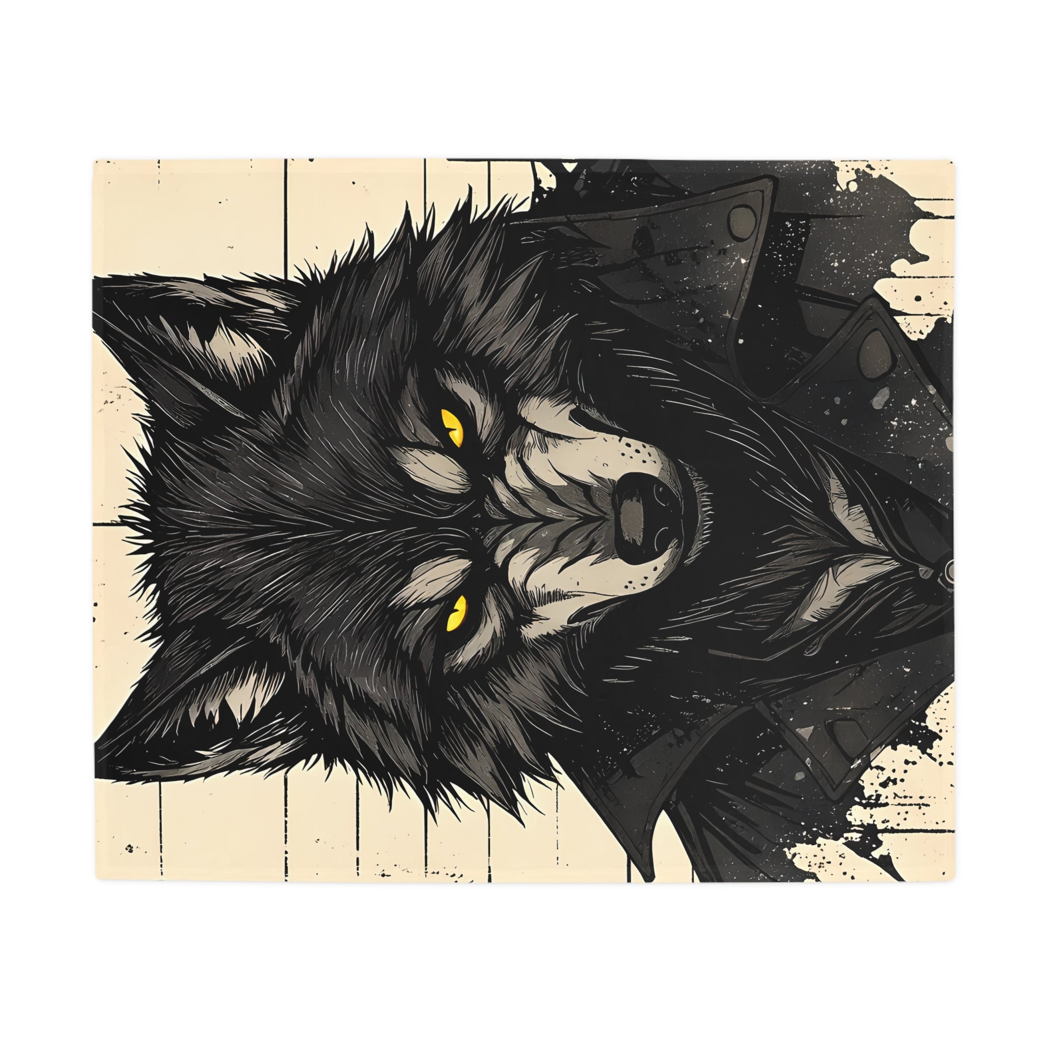 Wolf Graphic Plush Fleece Blanket | Cozy Throw for Animal Lovers, Unique Home Decor, Gift for Birthdays, Cuddly Comfort