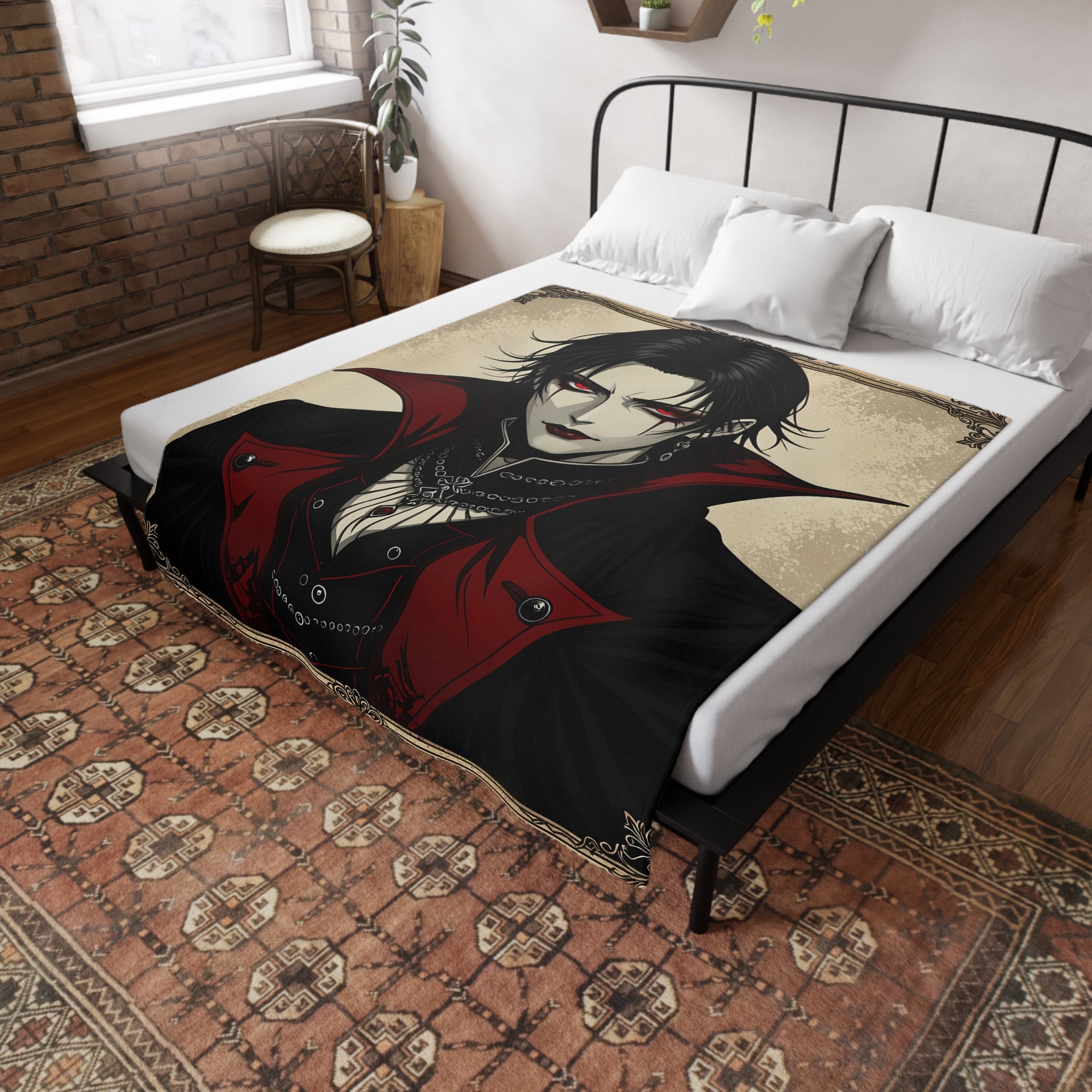Vampire Graphic Plush Fleece Blanket | Cozy Throw, Unique Home Decor, Gift for Birthdays, Cuddly Comfort, Halloween decor