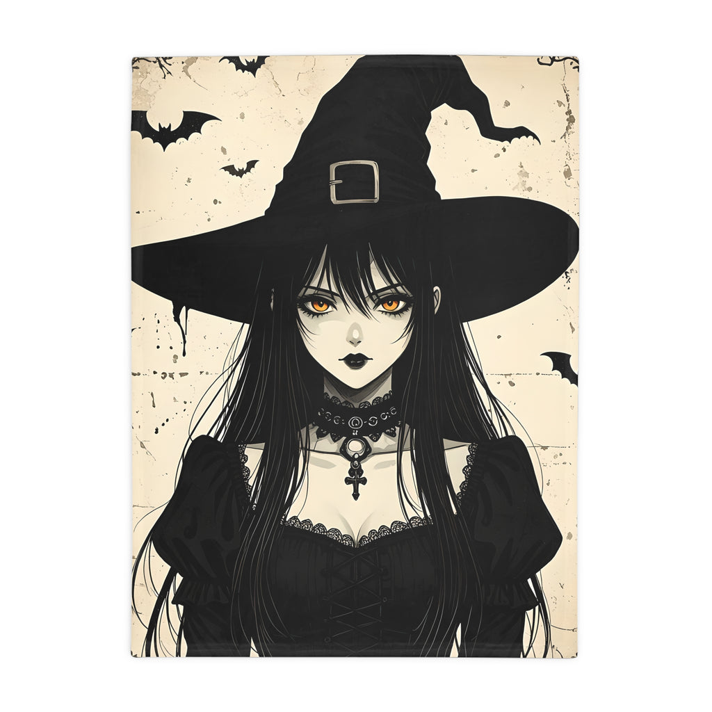 Witch Graphic Plush Fleece Blanket | Cozy Throw, Unique Home Decor, Gift for Birthdays, Cuddly Comfort, Halloween decor