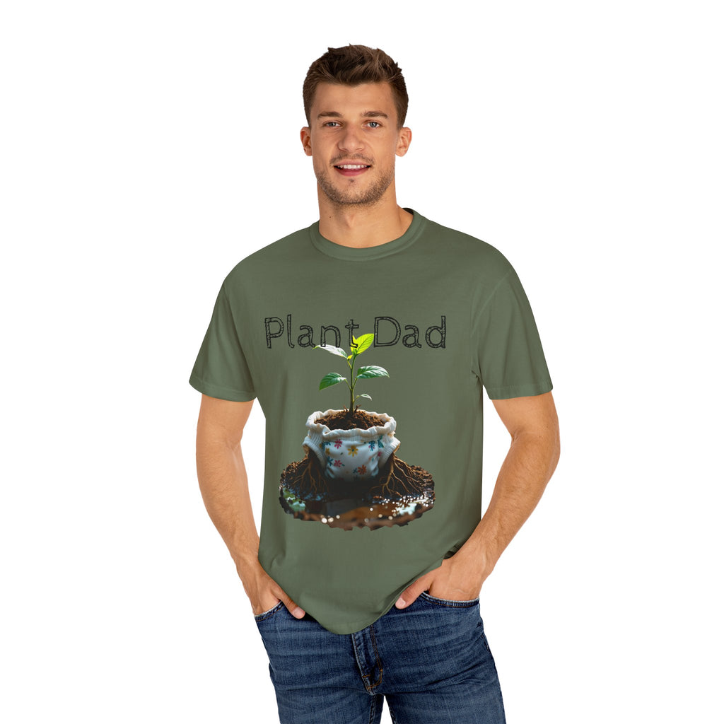 Plant Dad Garment-Dyed T-Shirt, Eco-Friendly Tee, Gift for Gardeners, Father's Day Shirt, Nature Lover Apparel, Plant Enthusiast Fashion
