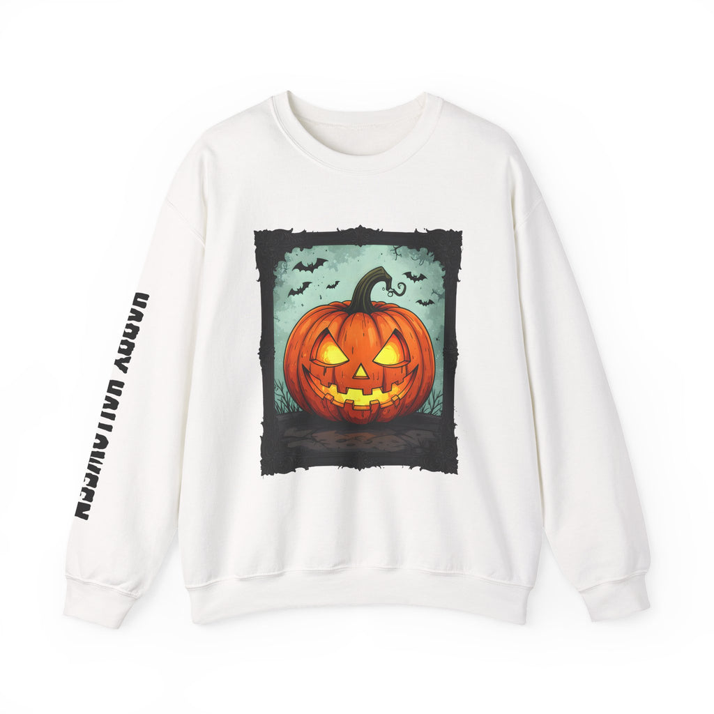 Halloween Pumpkin Crewneck Sweatshirt, Cozy Fall Apparel, Halloween Gift, Unisex Sweater, Spooky Season Wear, Pumpkin Decor