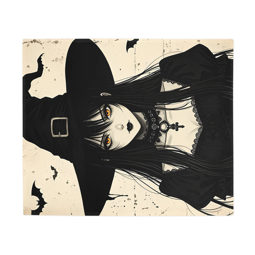 Witch Graphic Plush Fleece Blanket | Cozy Throw, Unique Home Decor, Gift for Birthdays, Cuddly Comfort, Halloween decor