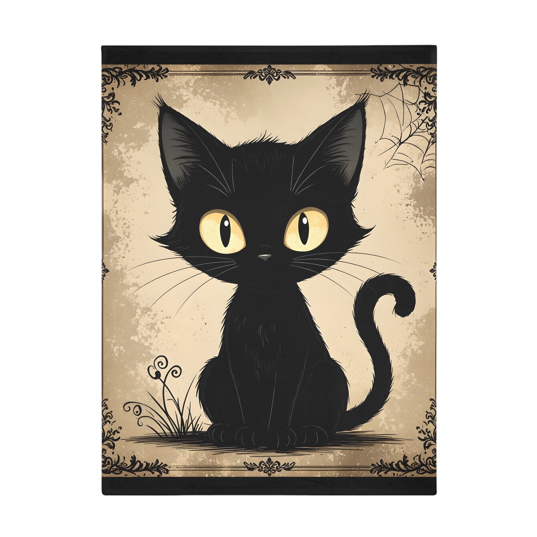 Black Cat Graphic Plush Fleece Blanket | Cozy Throw, Unique Home Decor, Gift for Birthdays, Cuddly Comfort, Halloween decor