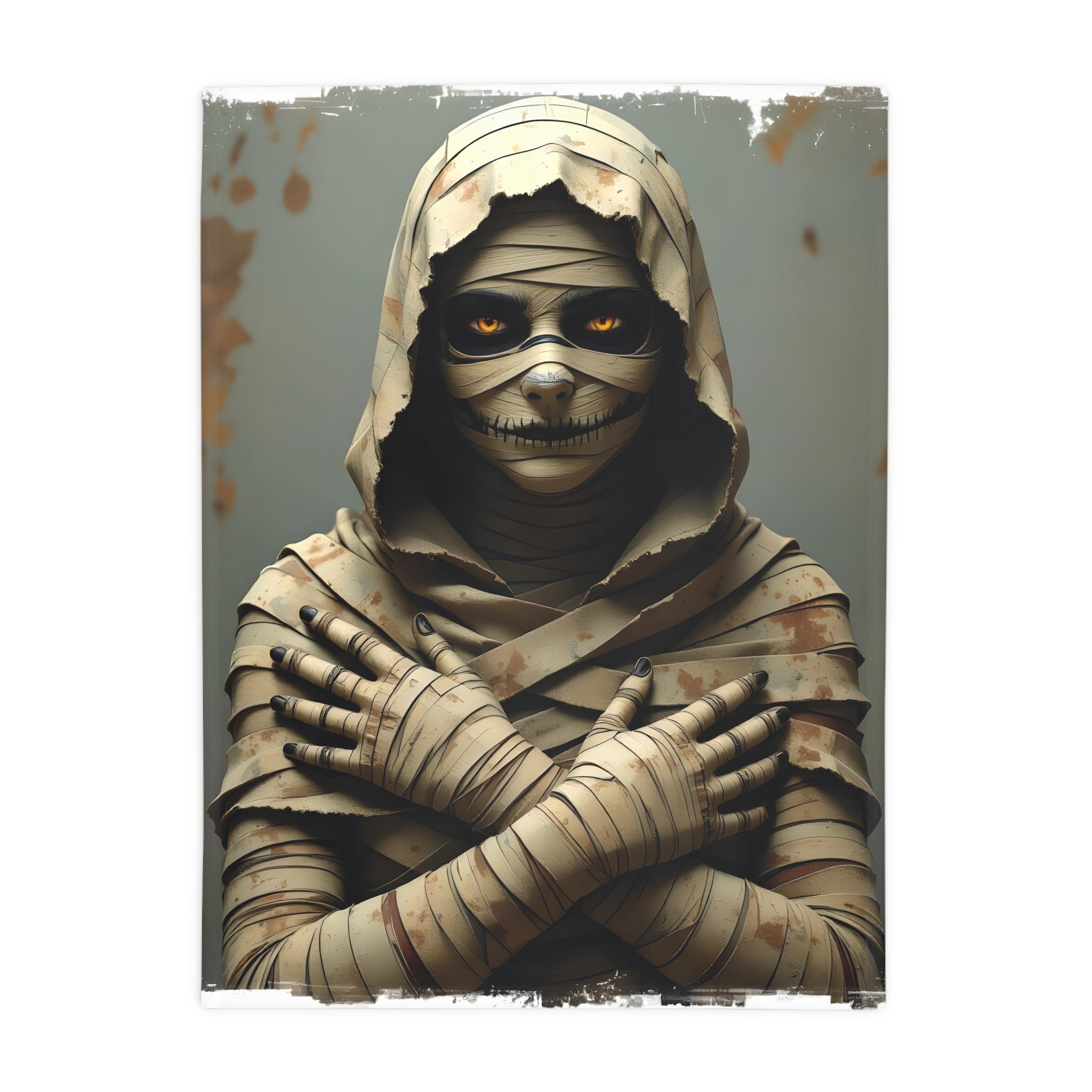 Mummy Graphic Plush Fleece Blanket | Cozy Throw, Unique Home Decor, Gift for Birthdays, Cuddly Comfort, Halloween decor