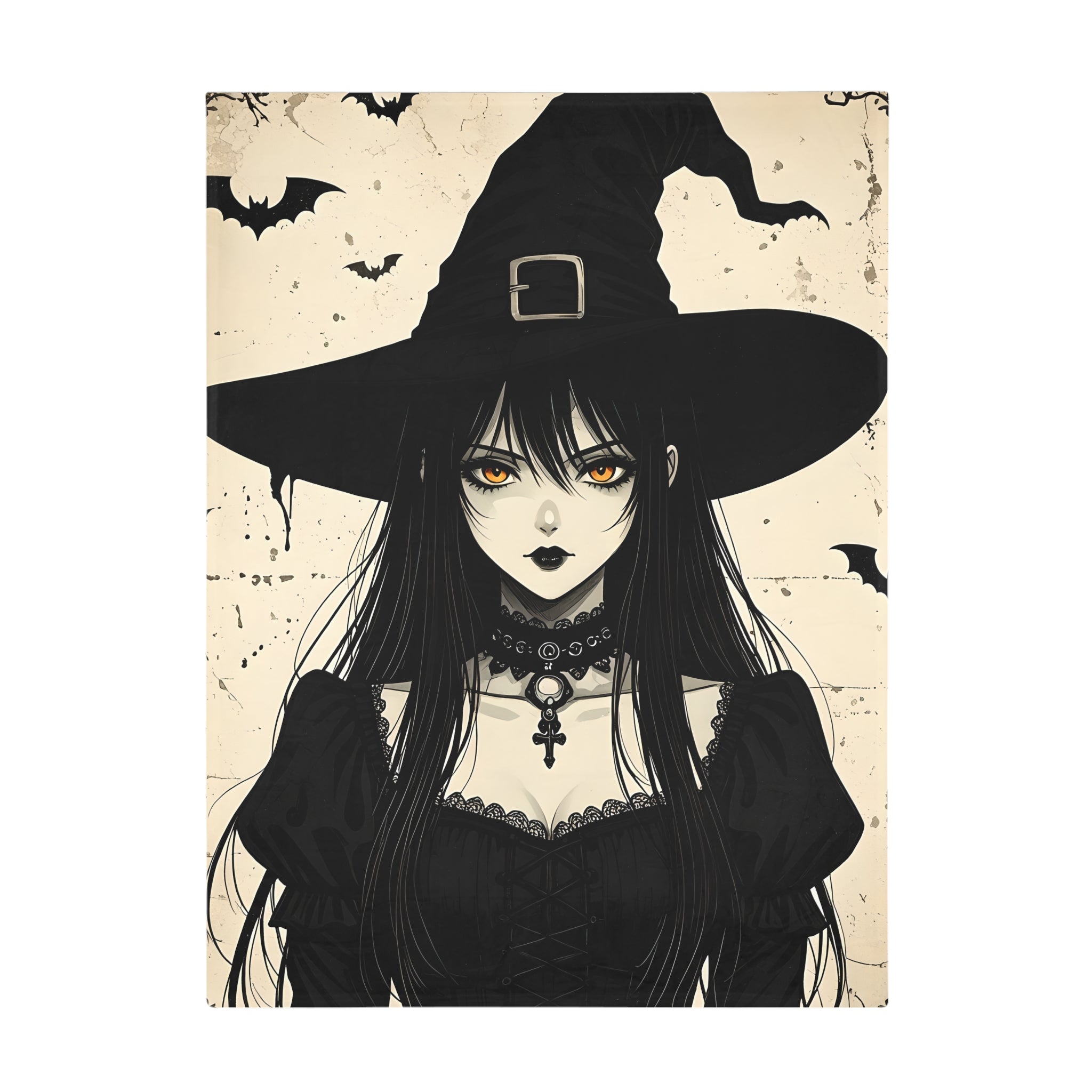 Witch Graphic Plush Fleece Blanket | Cozy Throw, Unique Home Decor, Gift for Birthdays, Cuddly Comfort, Halloween decor