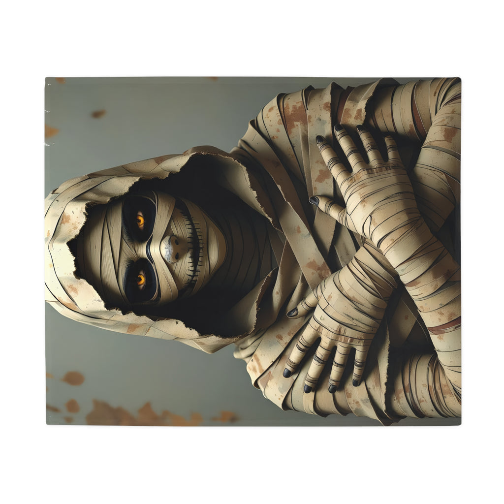 Mummy Graphic Plush Fleece Blanket | Cozy Throw, Unique Home Decor, Gift for Birthdays, Cuddly Comfort, Halloween decor