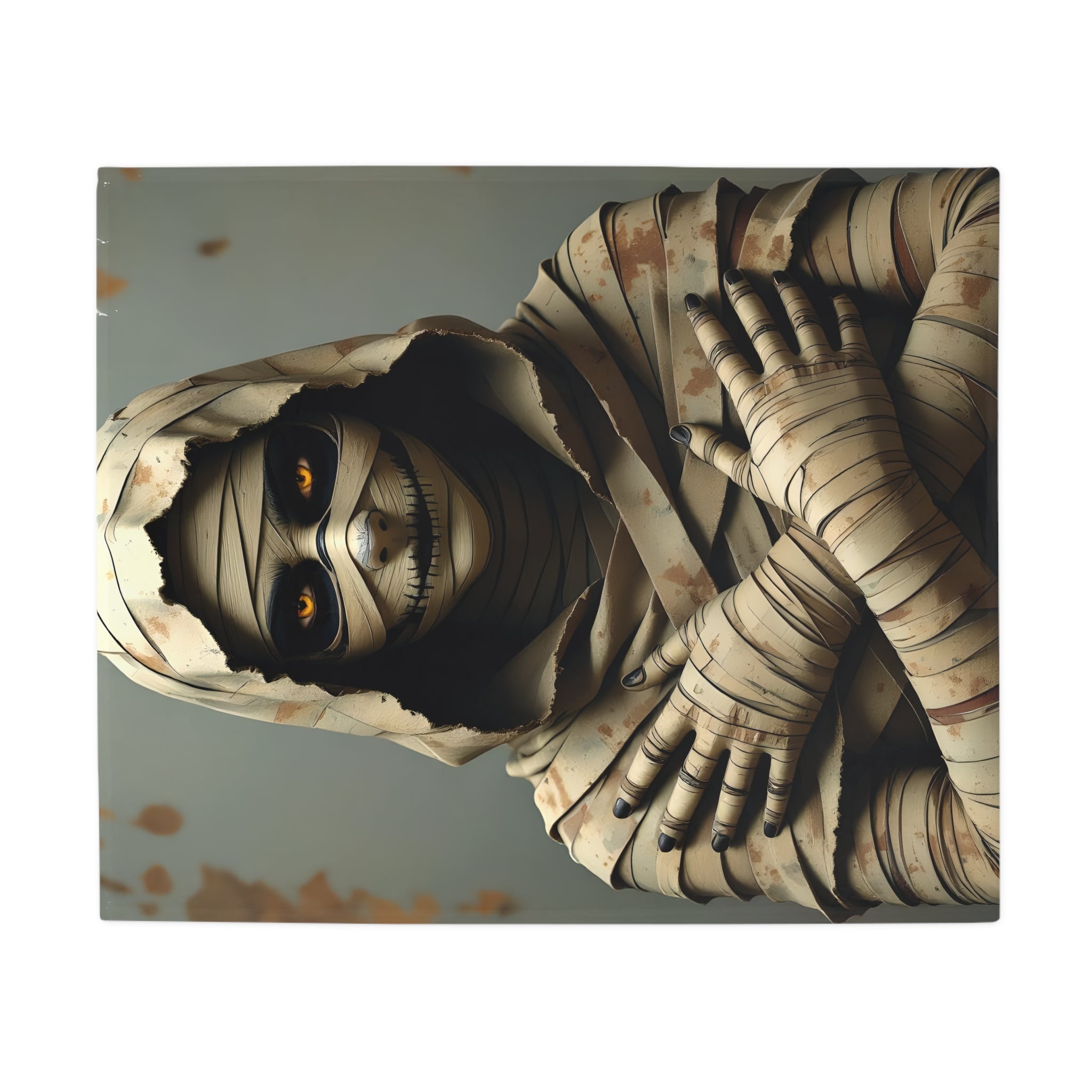 Mummy Graphic Plush Fleece Blanket | Cozy Throw, Unique Home Decor, Gift for Birthdays, Cuddly Comfort, Halloween decor