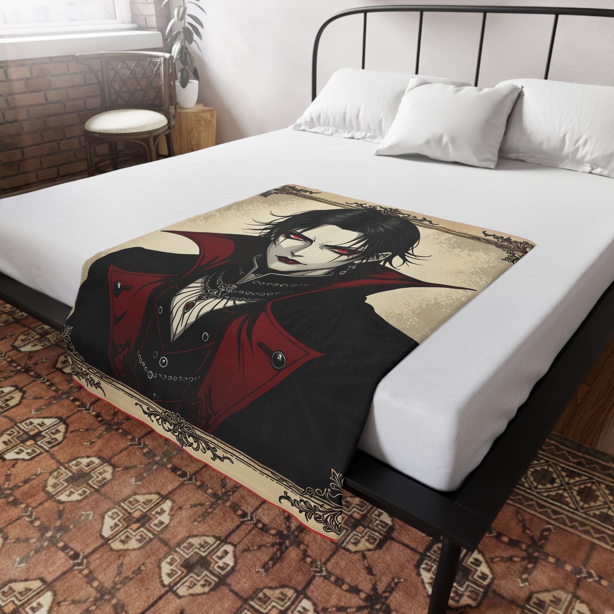 Vampire Graphic Plush Fleece Blanket | Cozy Throw, Unique Home Decor, Gift for Birthdays, Cuddly Comfort, Halloween decor