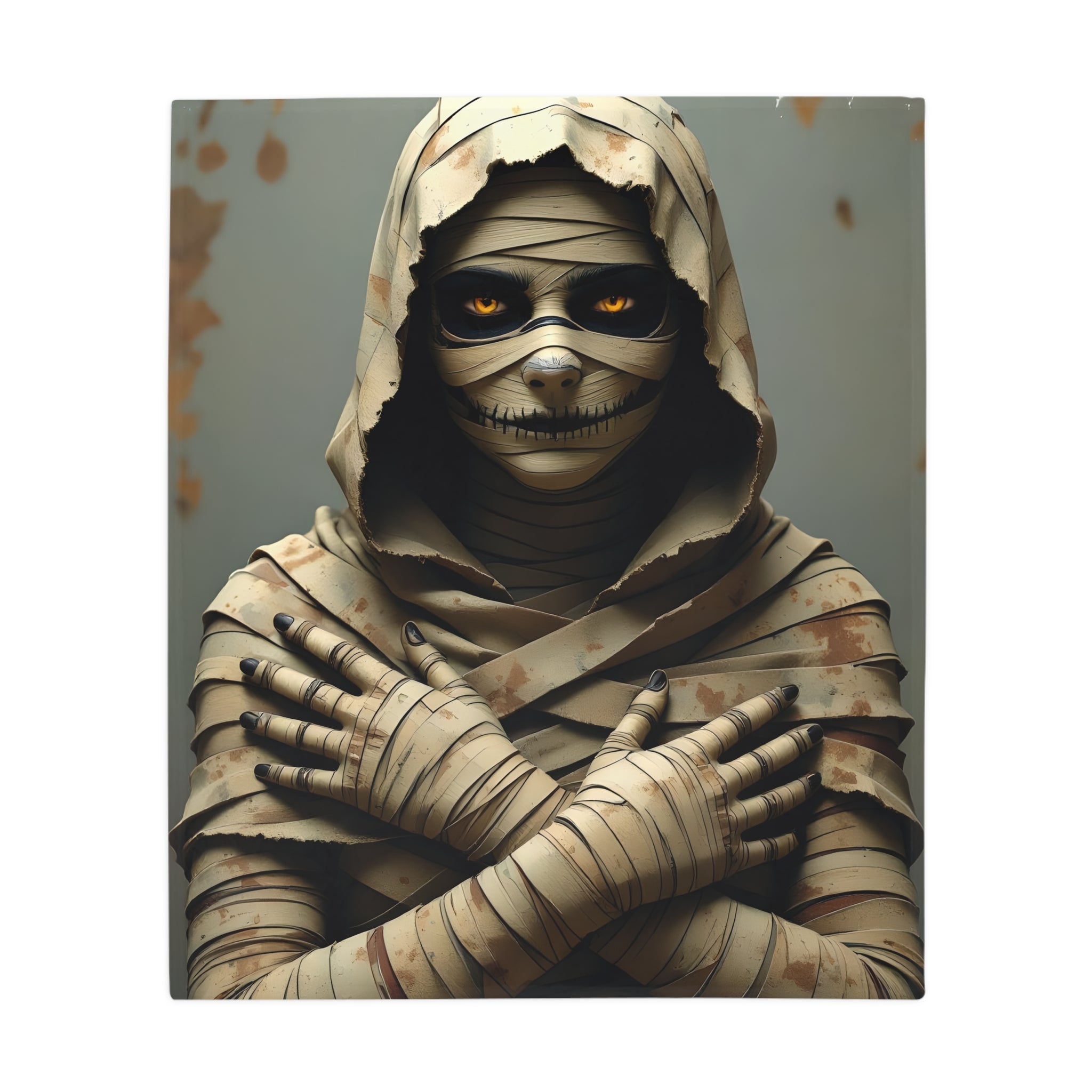 Mummy Graphic Plush Fleece Blanket | Cozy Throw, Unique Home Decor, Gift for Birthdays, Cuddly Comfort, Halloween decor