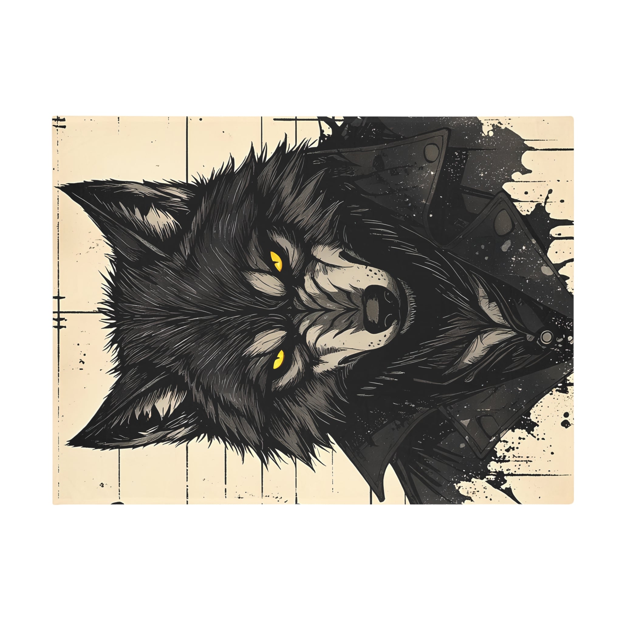 Wolf Graphic Plush Fleece Blanket | Cozy Throw for Animal Lovers, Unique Home Decor, Gift for Birthdays, Cuddly Comfort