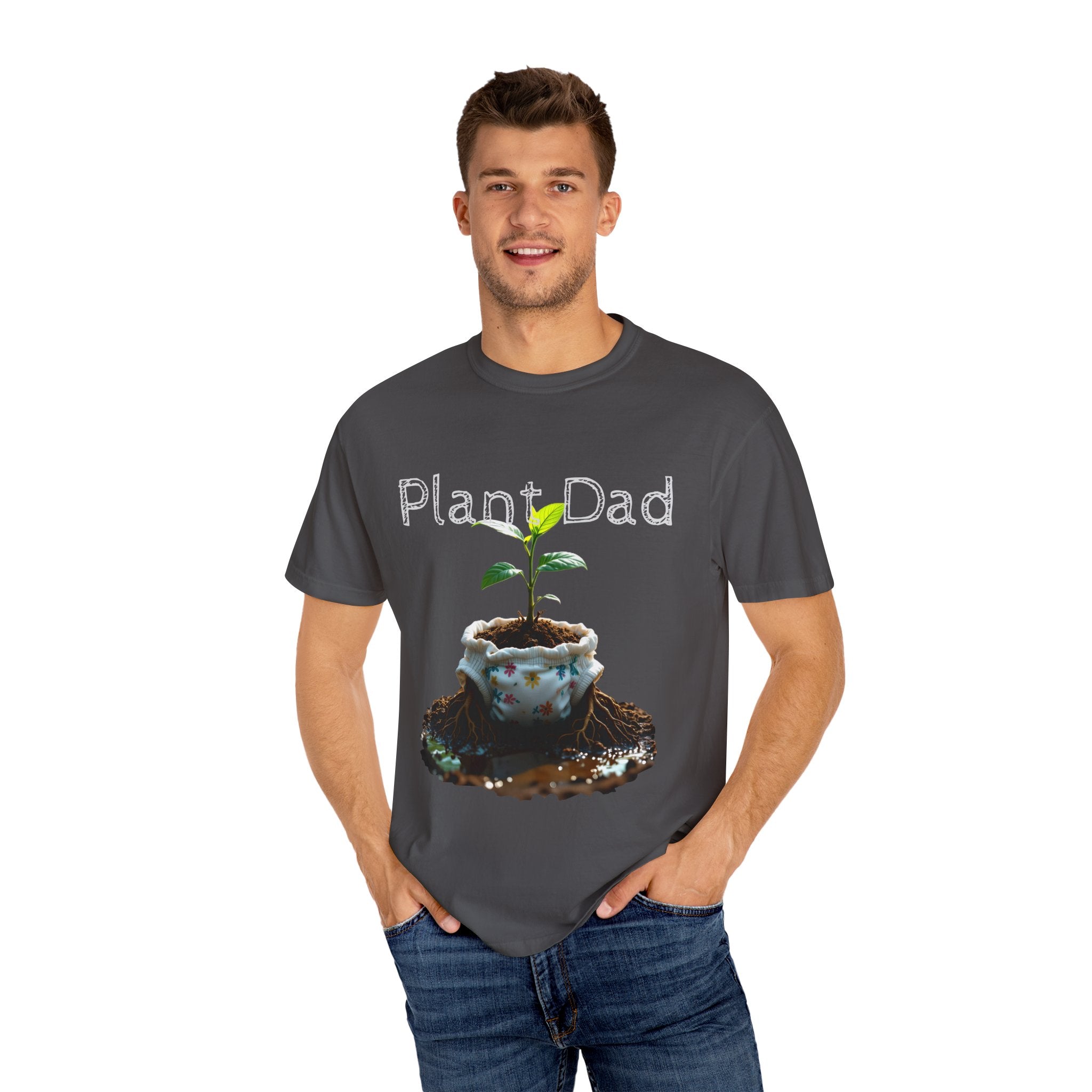 Plant Dad Garment-Dyed T-Shirt, Eco-Friendly Tee, Gift for Gardeners, Father's Day Shirt, Nature Lover Apparel, Plant Enthusiast Fashion