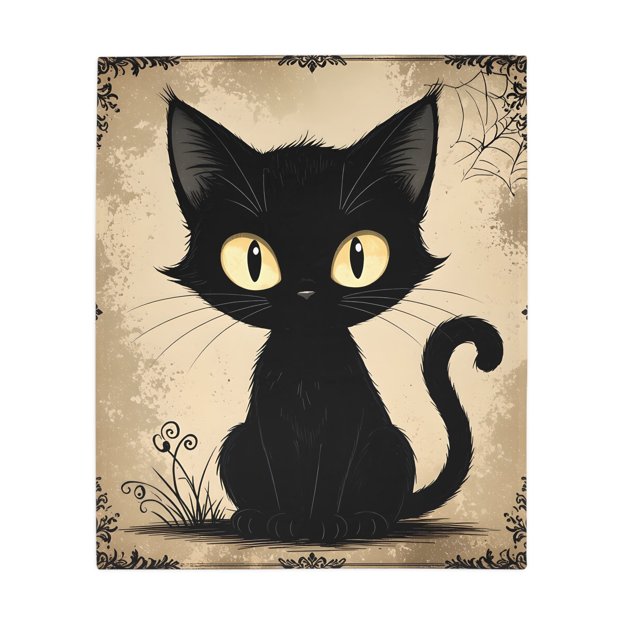 Black Cat Graphic Plush Fleece Blanket | Cozy Throw, Unique Home Decor, Gift for Birthdays, Cuddly Comfort, Halloween decor